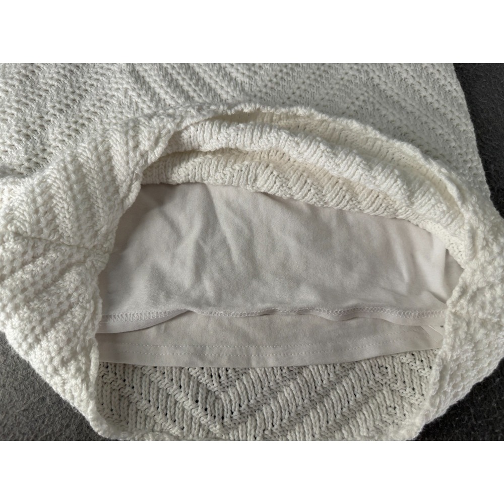 Hollister Mini Skirt Womens S White Crochet Ultra High Rise Y2K Coquette Coastal - Picture 9 of 13